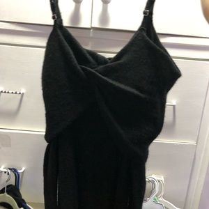 Black off the shoulder sweater dress
